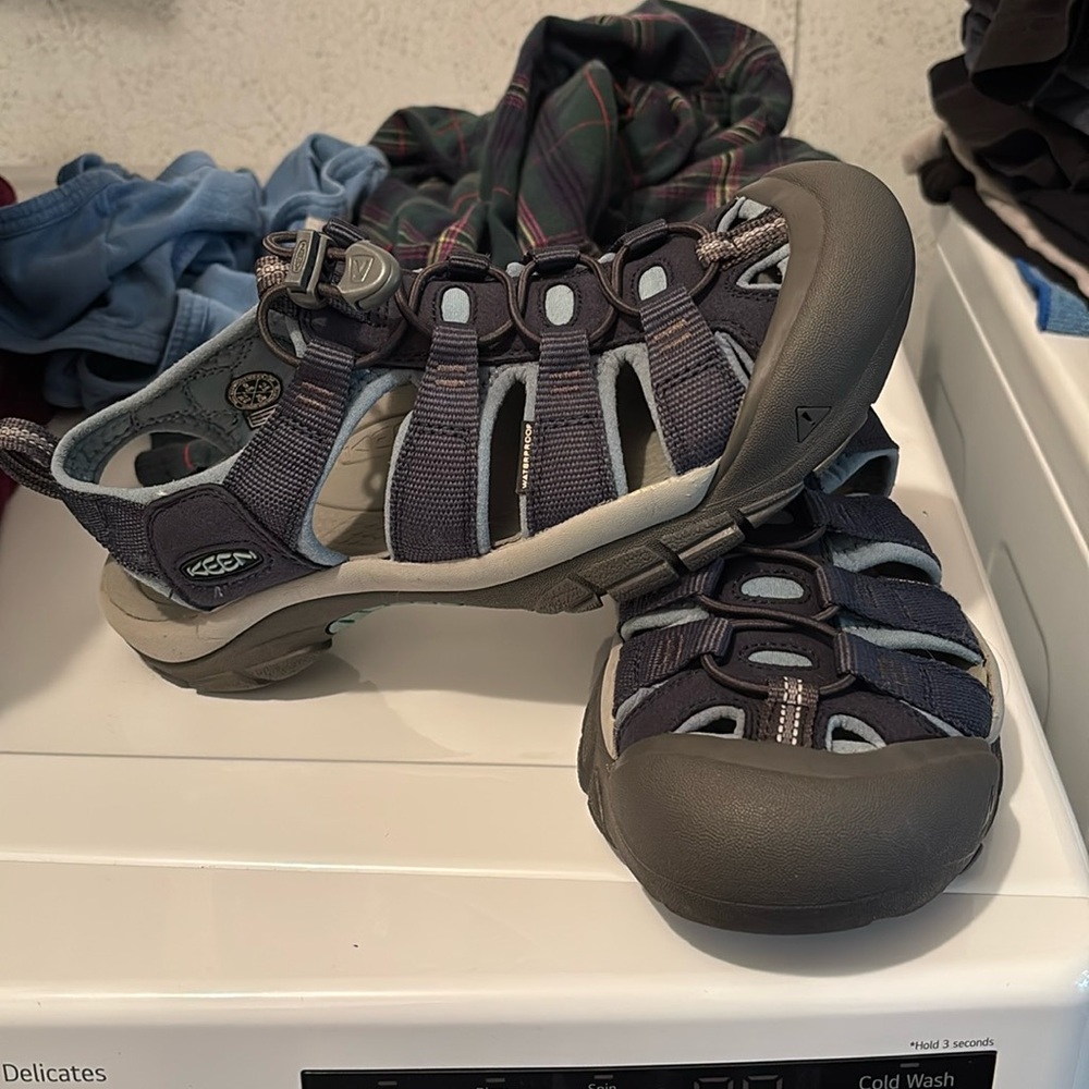 Keen Blue and Gray Sandals with Rugged Soles